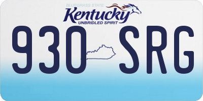 KY license plate 930SRG