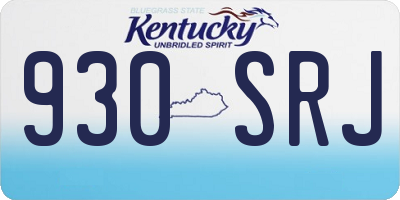 KY license plate 930SRJ