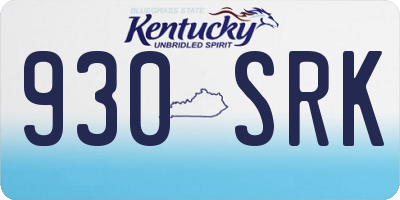 KY license plate 930SRK