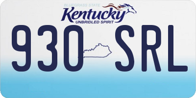 KY license plate 930SRL