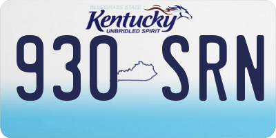 KY license plate 930SRN