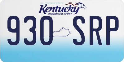 KY license plate 930SRP