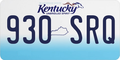 KY license plate 930SRQ