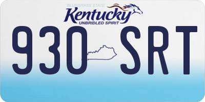 KY license plate 930SRT