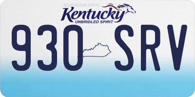 KY license plate 930SRV