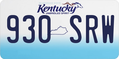 KY license plate 930SRW