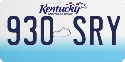 KY license plate 930SRY