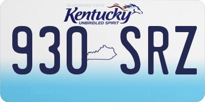 KY license plate 930SRZ