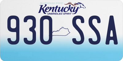 KY license plate 930SSA