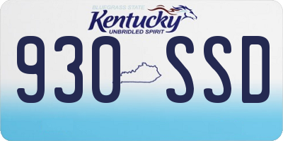 KY license plate 930SSD