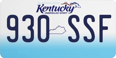 KY license plate 930SSF