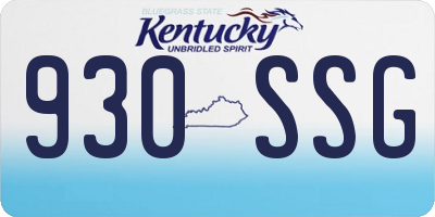 KY license plate 930SSG