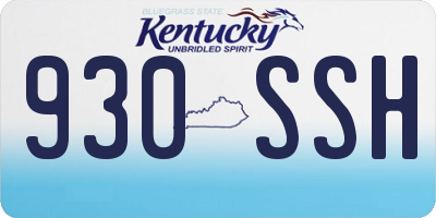 KY license plate 930SSH