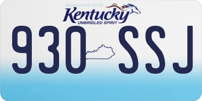 KY license plate 930SSJ