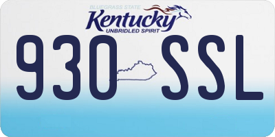 KY license plate 930SSL