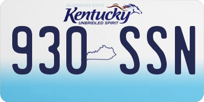 KY license plate 930SSN