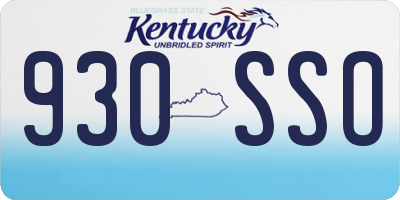 KY license plate 930SSO