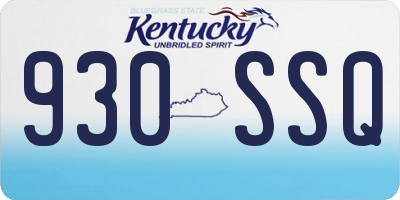 KY license plate 930SSQ
