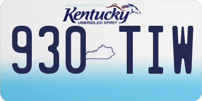 KY license plate 930TIW