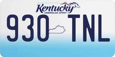 KY license plate 930TNL
