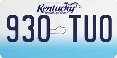 KY license plate 930TUO