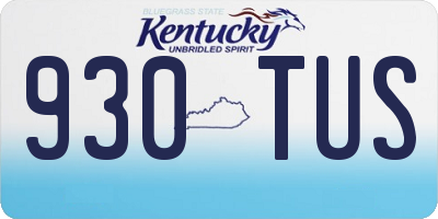 KY license plate 930TUS