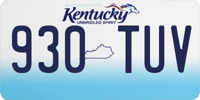 KY license plate 930TUV