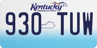 KY license plate 930TUW