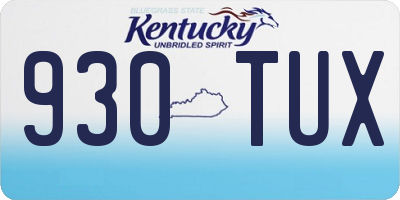 KY license plate 930TUX