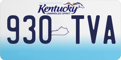 KY license plate 930TVA