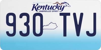 KY license plate 930TVJ