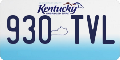 KY license plate 930TVL