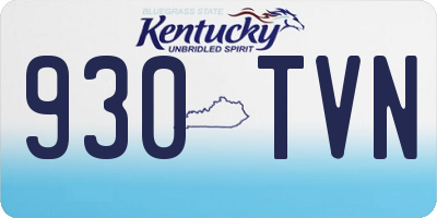 KY license plate 930TVN