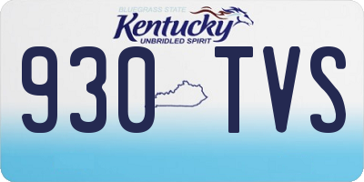 KY license plate 930TVS