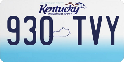 KY license plate 930TVY