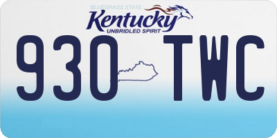 KY license plate 930TWC