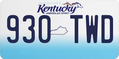 KY license plate 930TWD