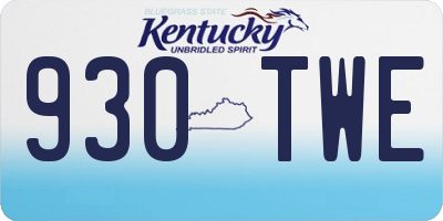 KY license plate 930TWE