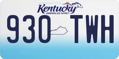 KY license plate 930TWH
