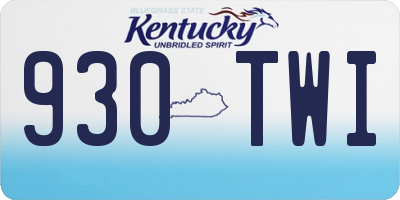 KY license plate 930TWI