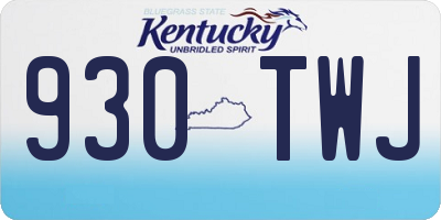 KY license plate 930TWJ