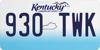 KY license plate 930TWK