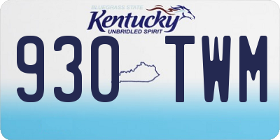 KY license plate 930TWM