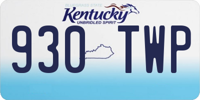 KY license plate 930TWP