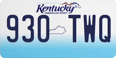 KY license plate 930TWQ