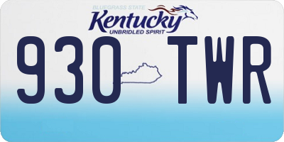 KY license plate 930TWR