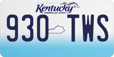 KY license plate 930TWS
