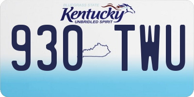 KY license plate 930TWU