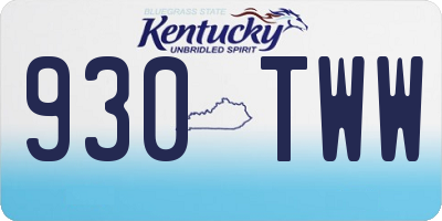 KY license plate 930TWW