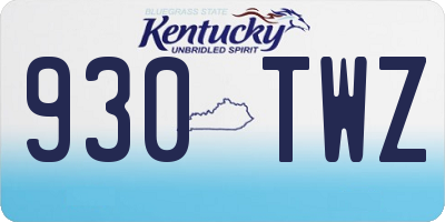 KY license plate 930TWZ